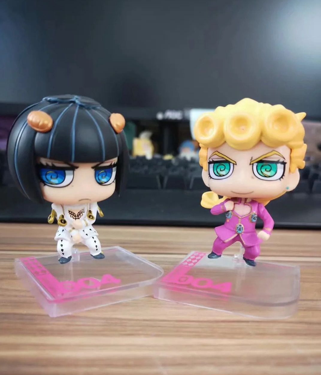New JoJo's Bizarre Adventure Giorno Giovanna Bruno Buccellati 2PC (Q Ver) Character Anime Model Statue Action Figures Desktop Ornament Popular Decorations Fan Souvenirs Creative Gift Collectable