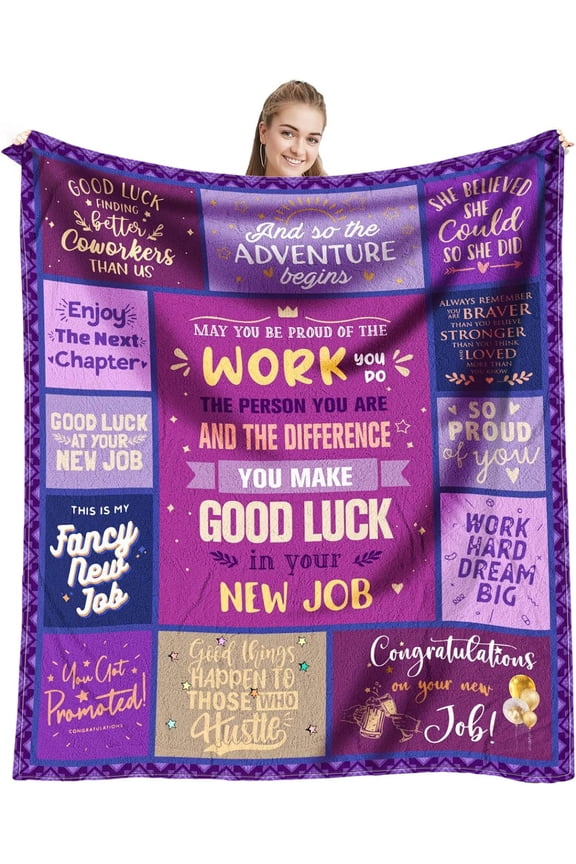 New Job Gift for Women, Congratulation Promotion Gifts for Women, New Job Gifts for Her, Gift for Coworker Leaving for New Job, Job Promotion Gifts Throw Blanket