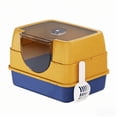 thumbnail image 1 of New Cat Litter Box with Lid - Plastic Tray with Leather Handle | Cat Litter Box with Pull-Out Drawer Tray, Scoop, Front Entry & Top Exit ,  Easy Clean, 1 of 9