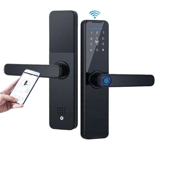New K7 intelige Biometric Black Smart Lock App Remote Unlocking Keyless wifi Lock Electronic Door Lock