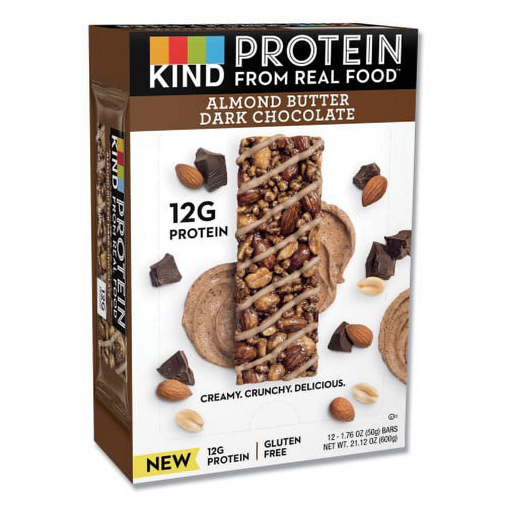 New KIND Protein Bars, Almond Butter Dark Chocolate, 1.76 oz, 12/Pack