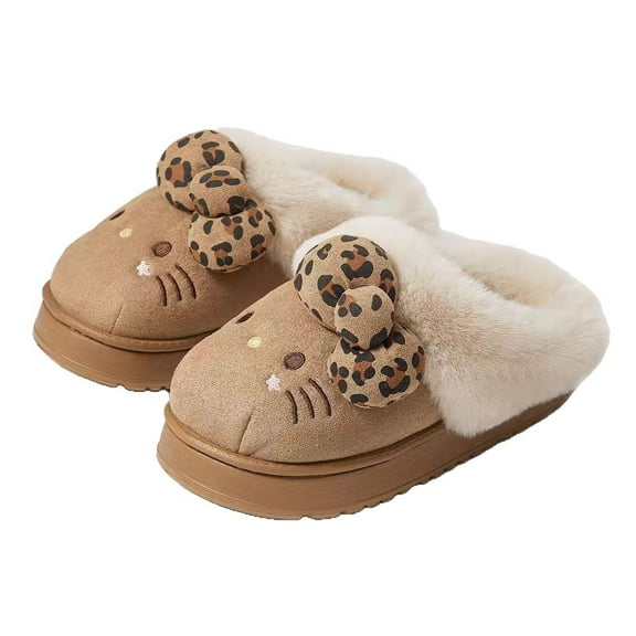New KT Cat Women's Cartoon Cotton Slippers Home Indoor Plush Warm Comfortable Thickened Slippers
