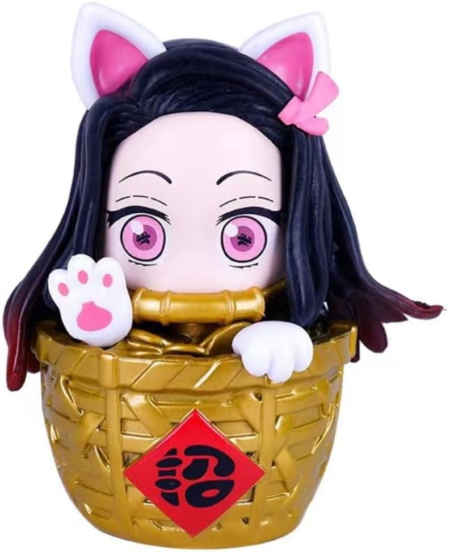 New Kamado Figure, q Version Bamboo Kamado Nezuko Anime Figures 11cm/4.3inch Anime Model Game Character Statue Collection Decoration Gift