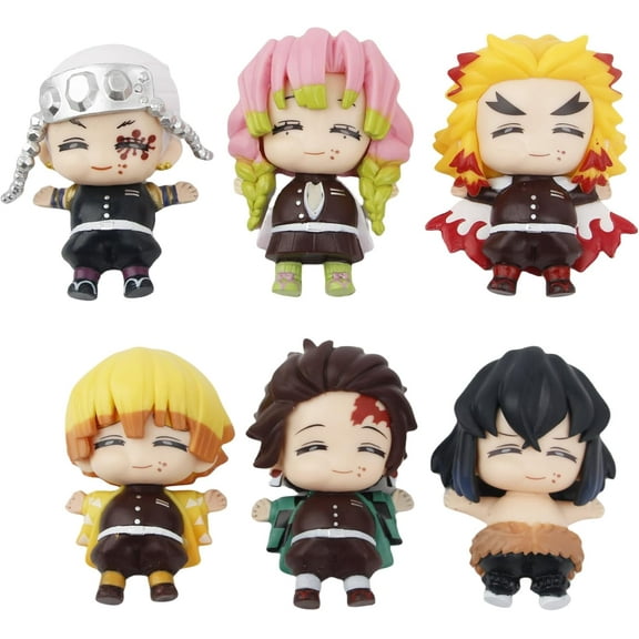 New Kamado Tanjir, Hashibira Inosuke Figure, Eat Well Q Version 6pieces Sleepping Anime Figure 7cm/2.8inch Model Game Character Statue Decoration Gift