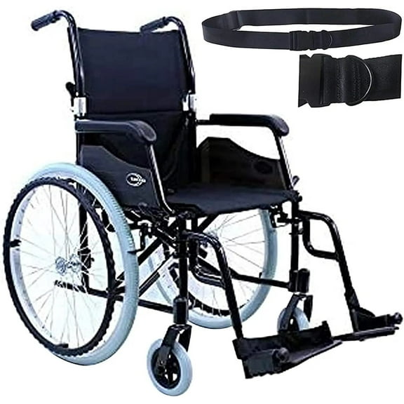 New Karman LT-980 LT-980-SI Ultra Lightweight Wheelchair with Swing Away Footrest in Silver, 18" Seat Width 24 lbs. & Includes A Universal Wheelchair Seat Belt
