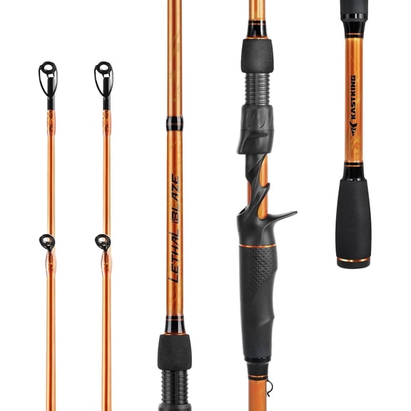 KastKing Twin-Tip Fishing Rods, IM6 Graphite Blanks Casting & Spinning Rods, 2-Piece Rod with Extra Tip-Lethal Blaze