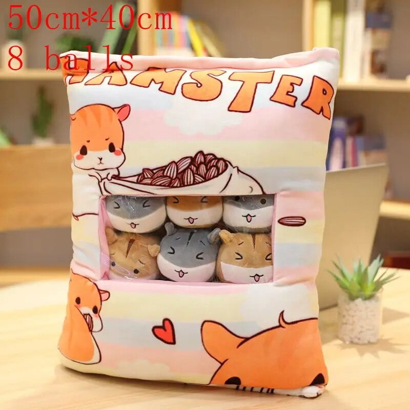 New Kawaii Animal Balls Pudding Candy Bag Pillow Plush Stuffed Mini ...