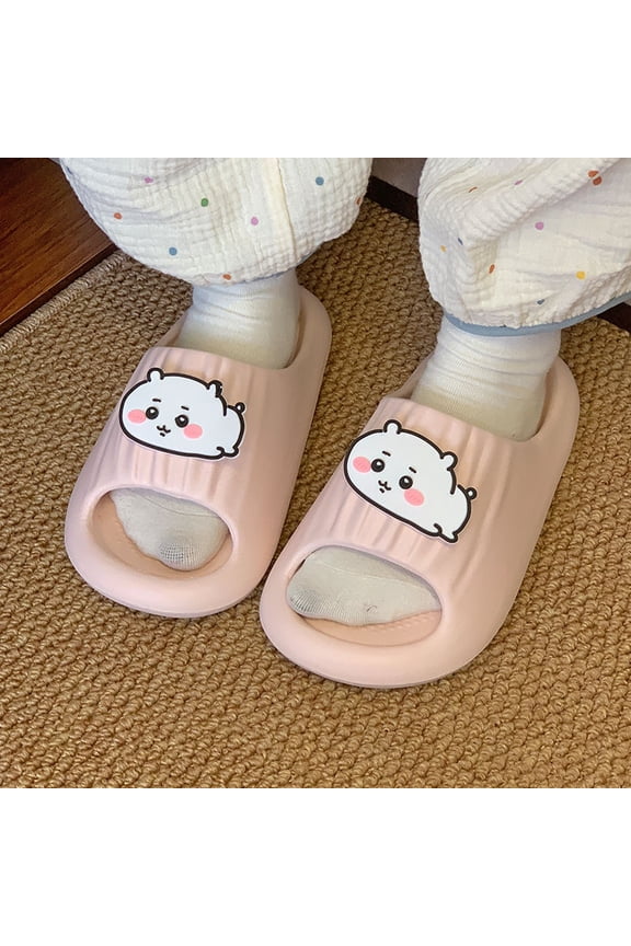 New Kawaii Chiikawa Slippers Women's Summer Outdoor Wear Home Non-slip Indoor Platform Slippers Daily Necessities