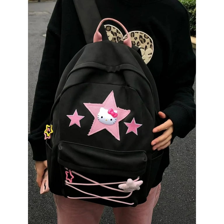 YC Kawaii Hello Kitty Y2K Strap Girl’s Nylon School Backpack 