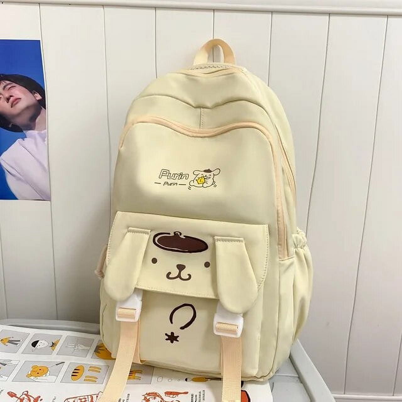 New Kawaii Sanrio Backpack Cinnamoroll Kuromi My Melody Pompompurin ...