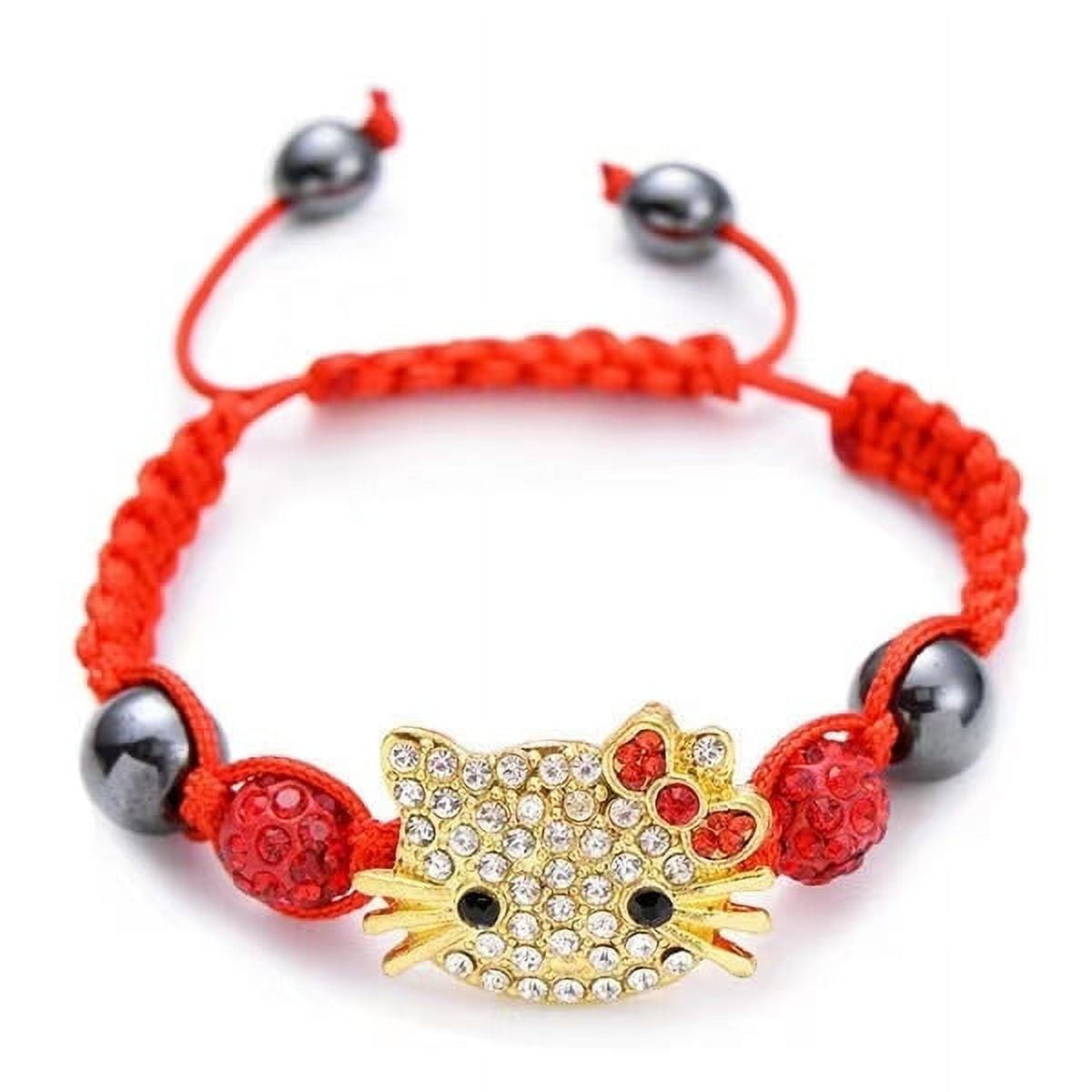 Hello kitty red charms glass beaded bracelets 🫶