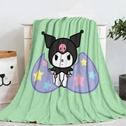 New Kawaii Sanrio Flannel Blanket Kuromi Hello Kitty Office Lunch Break Single Thickened Heating Bedsheet Anime Series Girl Gift
