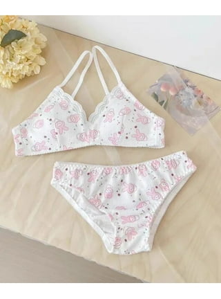 Sanrio Hello Kitty Cute Neck Sling Bras & Panties 2 Pcs Sets for