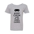 thumbnail image 1 of New Keep Calm And Play Video Games Computer Gamer Funny Toddler Kids T-Shirt Tee, 1 of 2