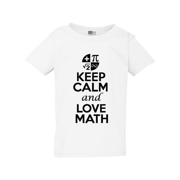 New Keep Calm and Love Math Mathematics Lover Funny Toddler Kids T-Shirt Tee