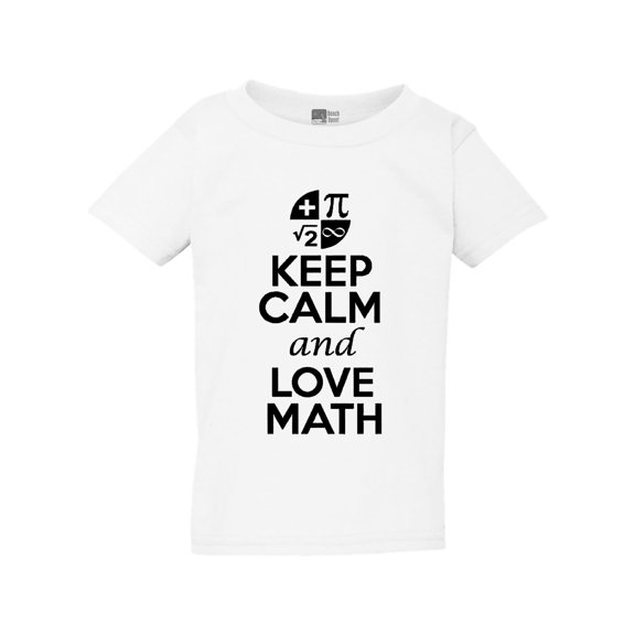 New Keep Calm and Love Math Mathematics Lover Funny Toddler Kids T-Shirt Tee