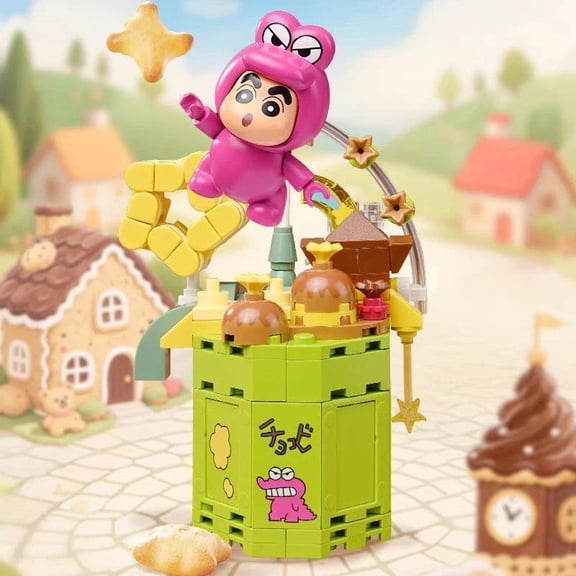 New Keeppley Crayon Shin Chan Building Blocks Delicious Series Assembled Toy Models Cartoon Ornament Children's Birthday Gifts