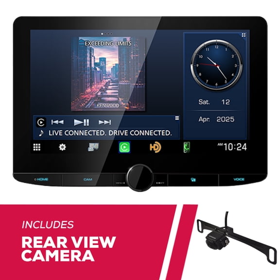 New Kenwood DMX1038S 10.1" Multimedia Receiver with CMOS-740HDLP Rear View Camera