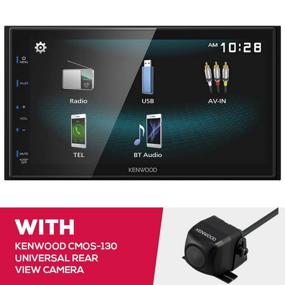 New Kenwood DMX125BT Multimedia Receiver and CMOS-130 Universal Rear View Camera