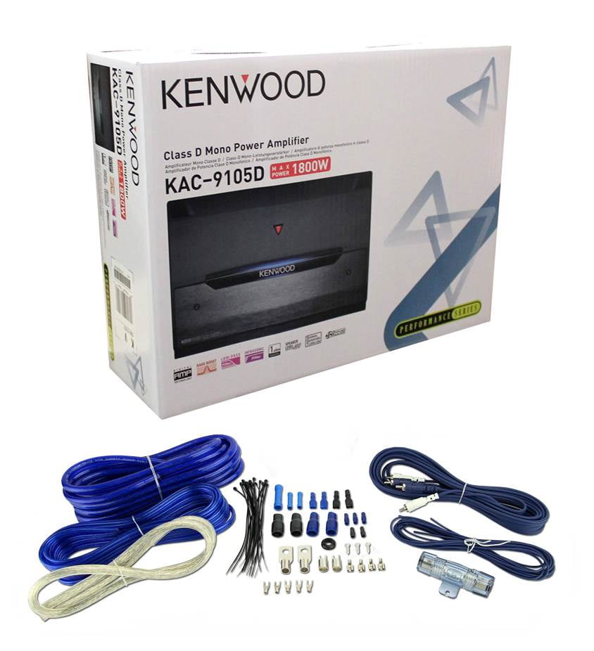New Kenwood KAC9105D 1800W Mono D Car Amplifier Power Amp + 4 Gauge