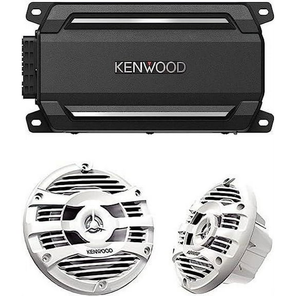 New Kenwood KAC-M5024BT Compact 4Channel Amplifier & KFC-1653MRW 6.5" Marine Speaker