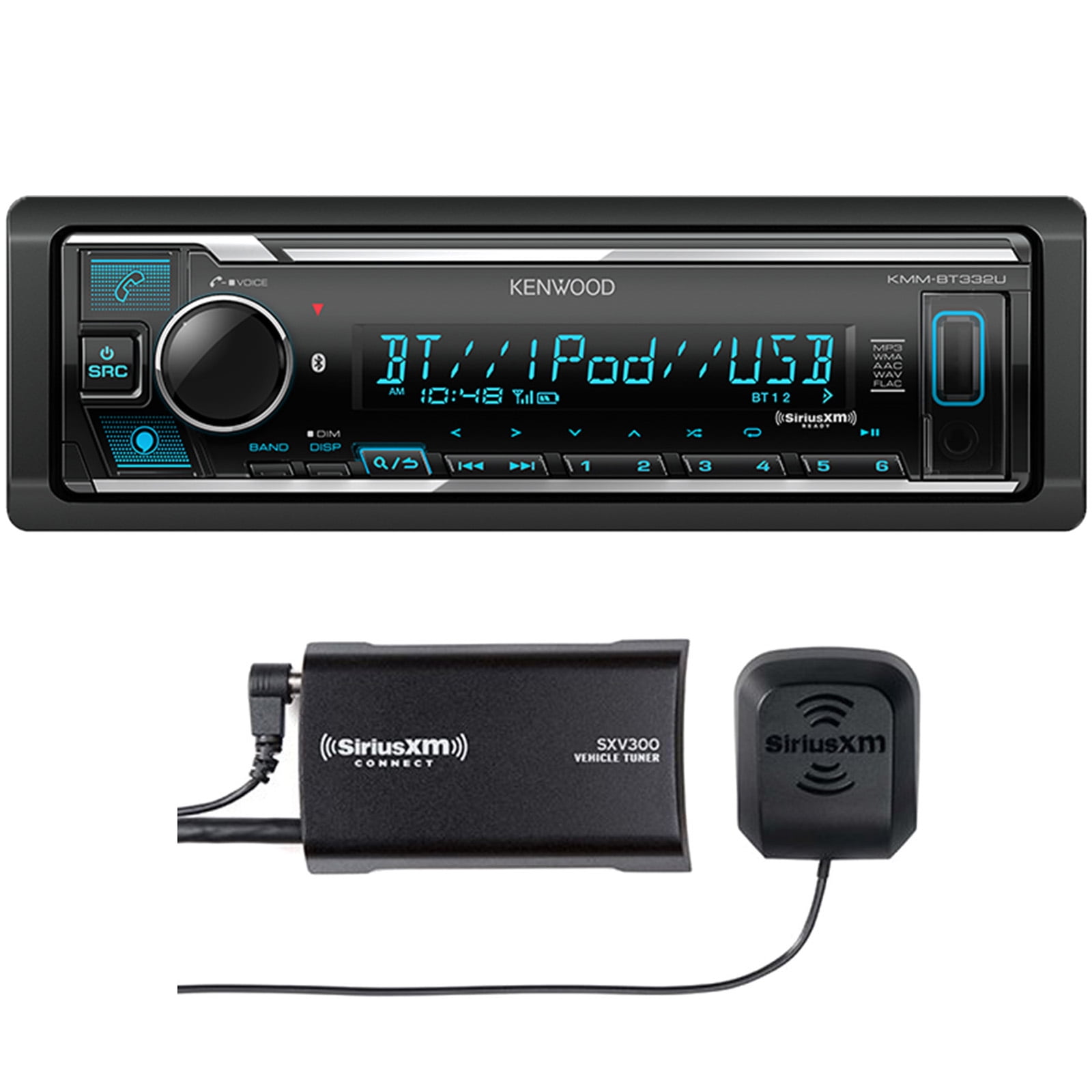 New Kenwood KMMBT328U Digital Media Receiver w/ Bluetooth & SiriusXM
