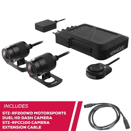 New Kenwood STZ-RF200WD Motorsports Duel HD Dash Cam & 3.3ft Camera Extension Cable