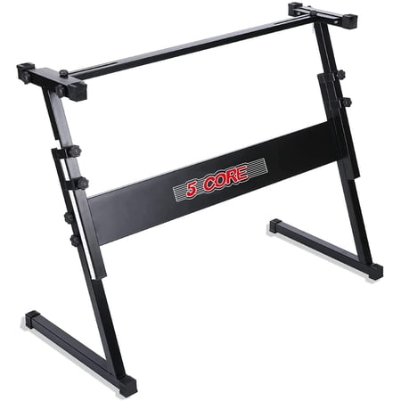 5 Core Keyboard Stand Adjustable 21 - 33" Z Style Metal Electric Piano Riser 330Lb Capacity Foldable