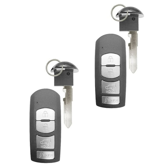 New Keyless Entry Smart Remote Key Fob For 2016 - 2019 Mazda CX-5 CX-9 4B WAZSKE13D01/D02 315Mhz 49 chip (2 pack)