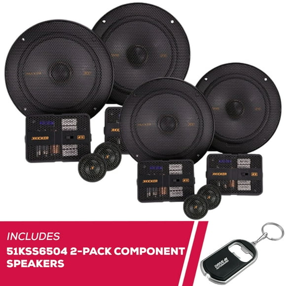 New Kicker 2-Pack KS-Series 51KSS6504 6.5-Inch 4 Ohms Component Speaker System