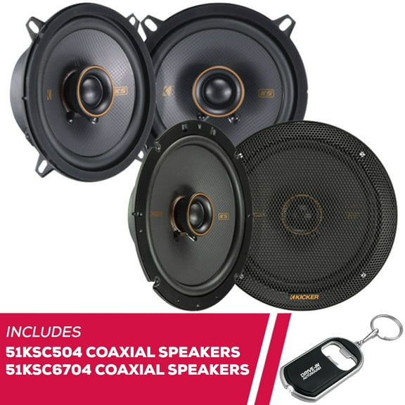 New Kicker 4 Ohms 51KSC504 5.25" Coaxial Speakers & 51KSC6704 6.75" Coaxial Speakers