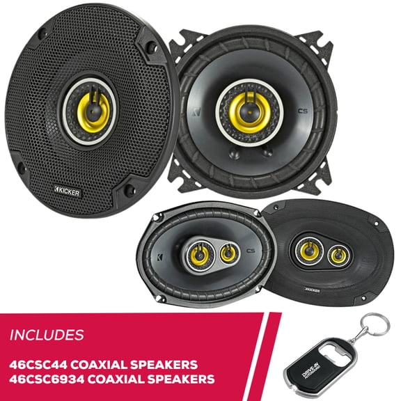 New Kicker 46CSC44 4" CS Series 2-Way Coaxial Speakers and 46CSC6934 6"x9" Speakers