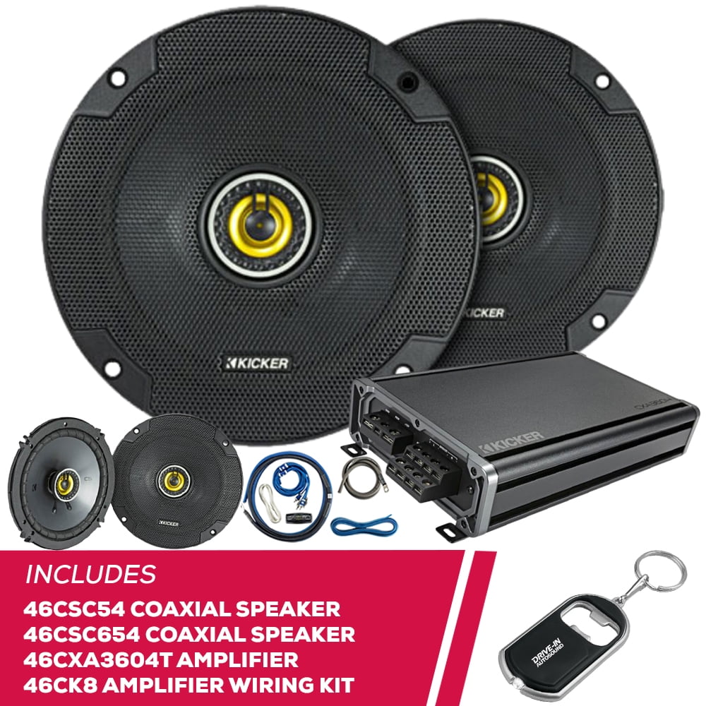 New Kicker 46CSC54 51/4" Speaker w/ 46CSC654 Speakers & 46CXA3604T Amp