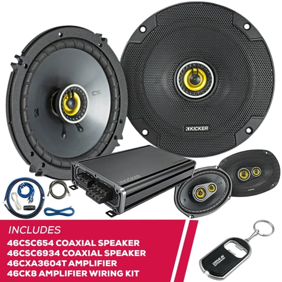 New Kicker 46CSC654 Speaker w/ 46CSC6934 Speaker & 46CXA3604T Amp & 46CK8 Amp Kit