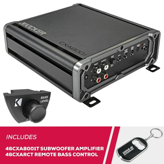 New Kicker 46CXA8001T Mono Subwoofer Amplifier and 46CXARCT Dash-Mount Wired Remote