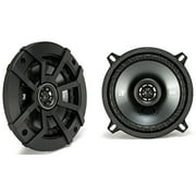 KICKER 48ESC5 - 5.25 inch, 190 Watts Peak, 2-Way Car Speakers, Black Grilles, Poly-Blend Cone, 13mm Tweeter, Zero Tweeter Protrusion