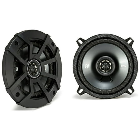 KICKER 48ESC5 - 5.25 inch, 190 Watts Peak, 2-Way Car Speakers, Black Grilles, Poly-Blend Cone, 13mm Tweeter, Zero Tweeter Protrusion