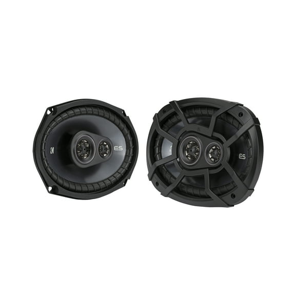 KICKER 48ESC693 - 6x9 inch, 350 Watts Peak, 3-Way Car Speakers, Black Grilles, Poly-Blend Cone