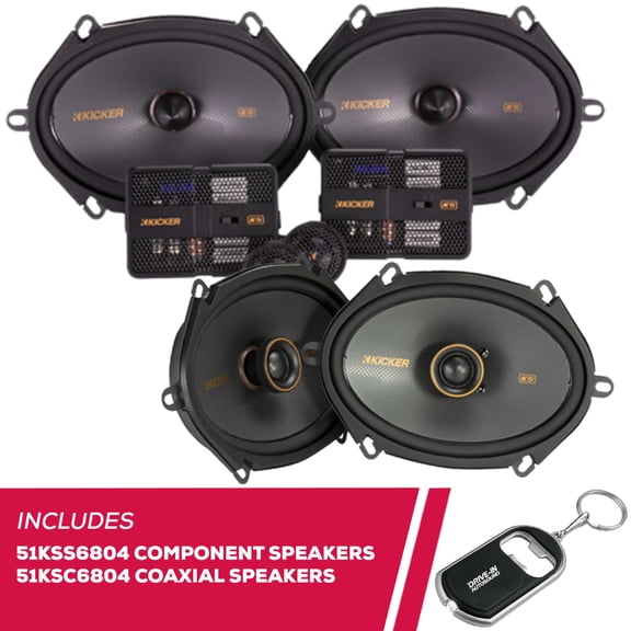 New Kicker 51KSS6804 6"x8" Component Speakers and 51KSC6804 6"x8" Coaxial Speakers