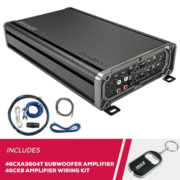 New Kicker CX Series 46CXA3604T 4 Channel Car Amplifier and 46CK8 Amp Wiring Kit