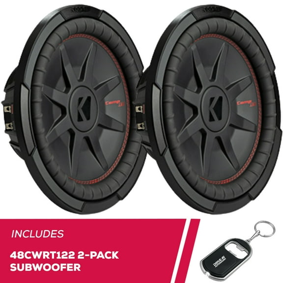 New Kicker Pair of 48CWRT122 Shallow-Mount 12" Subwoofer with Dual 2-Ohm Voice Coils