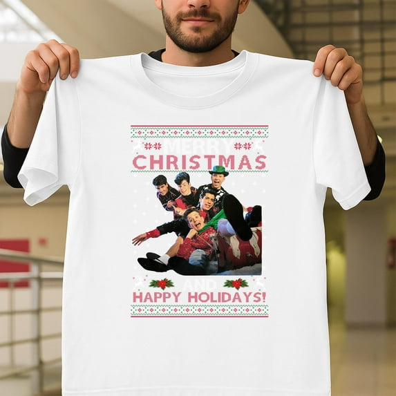 New Kid On The Block NKOTB Christmas Vintage Unisex T-Shirt, 80s Pop Band Fan Gift G0526, Up to Size 5XL