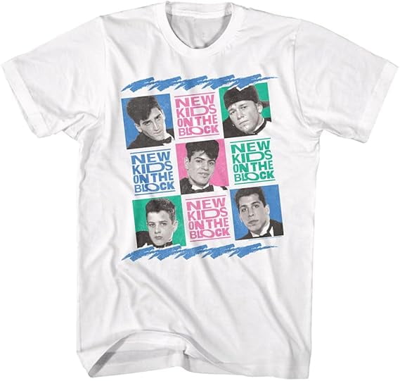 New Kids On The Block 80s Boy Band Adult White Short Sleeve T Shirt