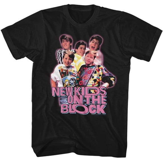 New Kids On The Block Group Image Black Adult T-Shirt 4Xlt