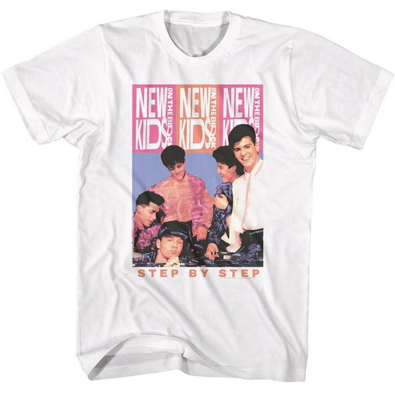 New Kids On The Block Triple Logo White Adult T-Shirt 3Xl