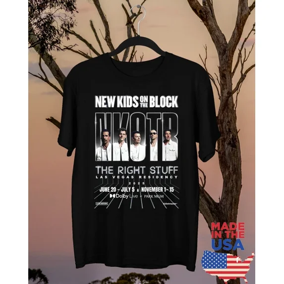 New Kids On the Block Band The Right Stuff Tour T Shirt Full Size S-5XL ,Black Color,Size M,Black Color,Size L,Black Color,Size XL
