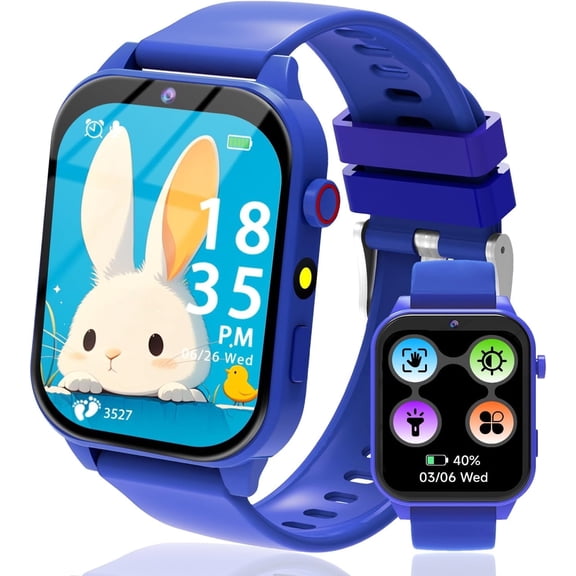 New Kids Smart Watch ,Smartwatch for Kids with Cameras 18 Games Videos Music Pedometer Record Alarms, Christmas Birthday Gift for Boys Girls(Blue)