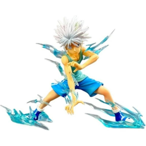 New Killua Figure, Fighting Killua ZAOLDYCK Anime Figures 19cm/7.5inch Handmade PVC Cartoon Character Model Statue Collectible Craft Gift