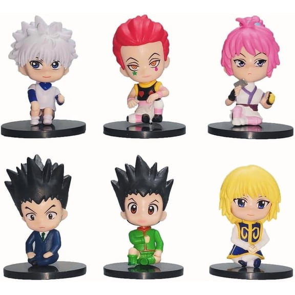 New Killua, GON Freecss, KURAPICA, Hisoka Figure, q Version 6pieces Figurine 10cm/3.9inch PVC Character Cosplay Model Collectible Handicrafts Gift
