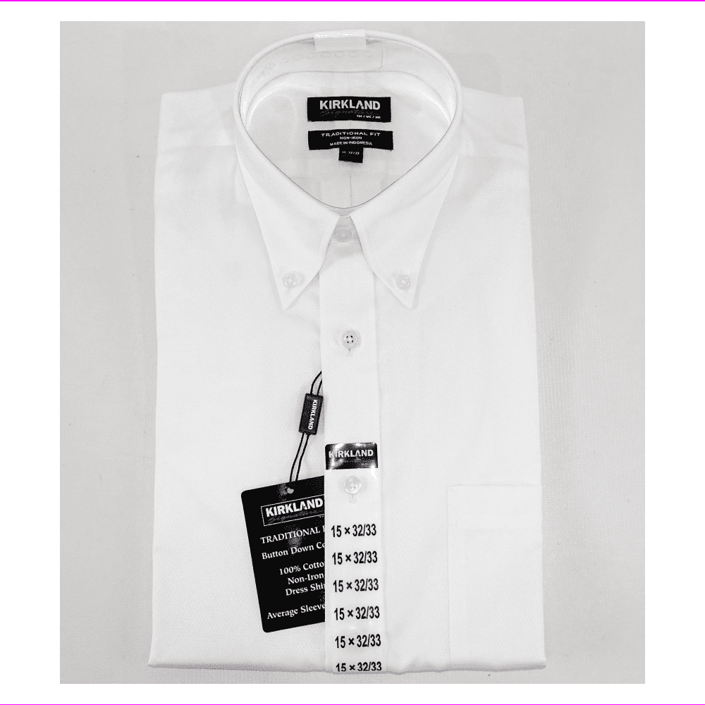 Kirkland Signature Men's NonIron Traditional Fit Dress Shirt (White